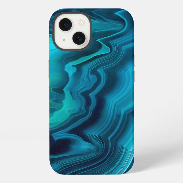 Sea Green Agate Texture iPhone Hülle (Rückseite)
