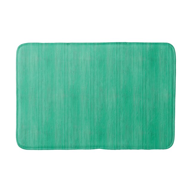 Sea Green Bamboo Wood Grain Look Badematte (Vorderseite)