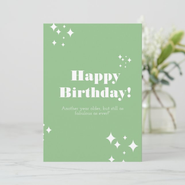 Sea Green Birday Card Einladung (Stehend Vorderseite)
