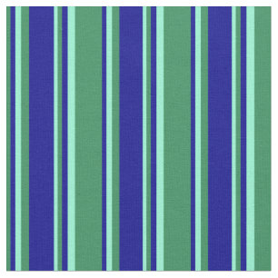 Sea Green, Dark Blue & Aquamarine Streifen Muster Stoff