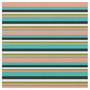 Sea Green, Dark Lachs, grün, leicht gelb, schwarz Stoff