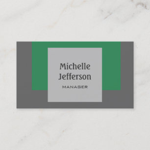 Sea Green Gray Contemporary Business Card Visitenkarte