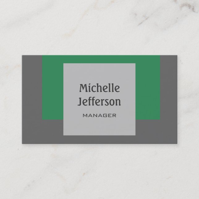 Sea Green Gray Contemporary Business Card Visitenkarte (Vorderseite)
