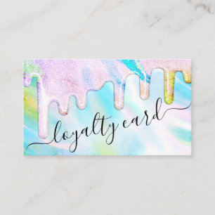 Sea Green Holographic Thick Glitzer Tropfens Loyal Treuekarte