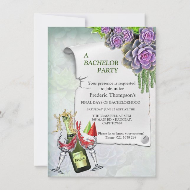 Sea Green & Lavender Bachelor Party (Vorderseite)