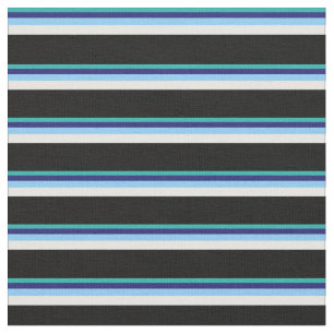 Sea Green, Midnight Blue, Sky Blue, White & Black Stoff