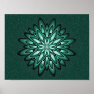 Sea Green Star Blume auf Bokeh Poster Print
