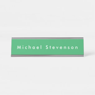 Sea Green Trendy Moderne Beruflich Schreibtischnamensplakette