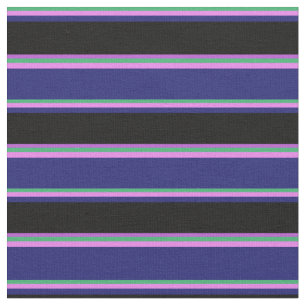 Sea Green, Violet, Midnight Blue, Black & Orchid Stoff