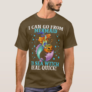 Sea Hexe Halloween Meerjungfrau Hexe Beängstigende T-Shirt