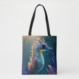 Sea Horse Animal Portrait Malerei Wildlife Ocean