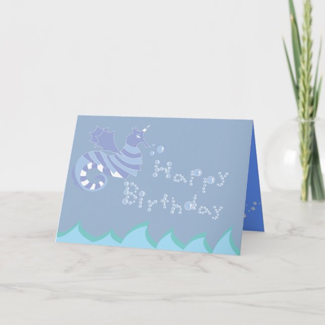 Sea Horse Birthday Card Karte (Vorderseite)