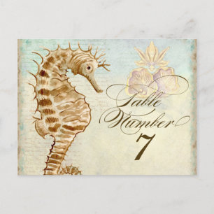 Sea Horse Coastal Beach - Tischnummer Postkarte