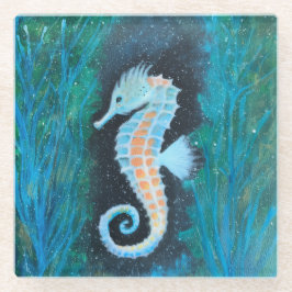 Sea Horse Glass Coaster Glasuntersetzer