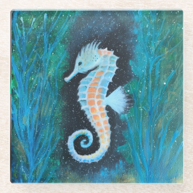 Sea Horse Glass Coaster Glasuntersetzer (Vorderseite)