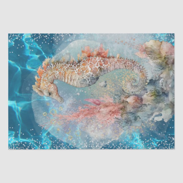 Sea Horse Glitzer Seidenpapier (Vorderseite)