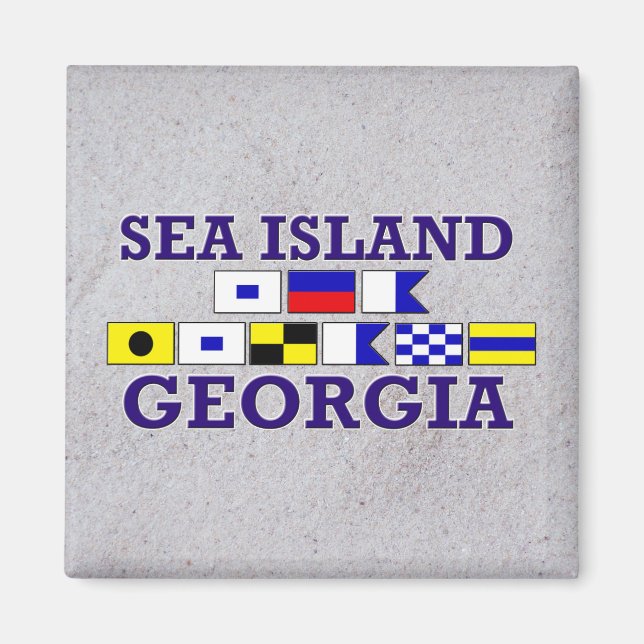 Sea Island Nautical Flag - Sandy Magnet (Vorne)