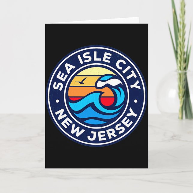 Sea Isle City New Jersey Nj Nautical Waves 5 T Shi Karte (Vorderseite)