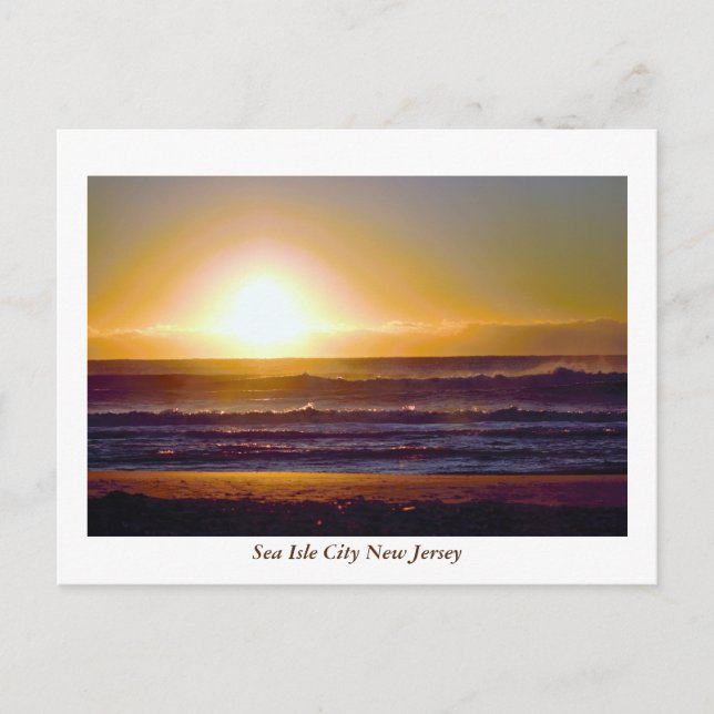 Sea Isle City New Jersey Sunrise Foto Postkarte (Vorderseite)