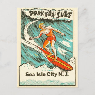 Sea Isle City New Jersey Vintage Surfreisen Postkarte