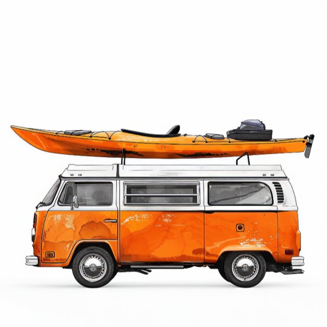 Sea Kayak auf Orange Van Pappbecher (Von Creator hochgeladen)