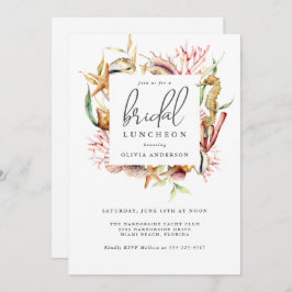 Sea Life Aquarell Coastal Thema Bridal Luncheon Einladung