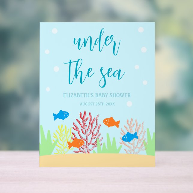 Sea Life Baby Dusche Acrylschild (Neutral)