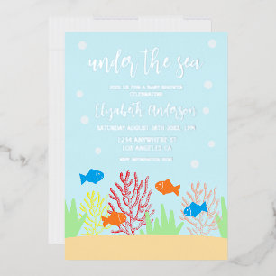 Sea Life Baby Dusche Folieneinladung
