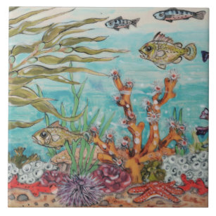 Sea Life Korallen Starfish Urchin Ocean Mural PC.# Fliese
