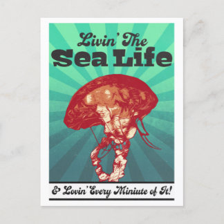 Sea Life Quellyfish Postkarte