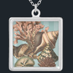 Sea Life Silhouette Versilberte Kette<br><div class="desc">Dieser Kunstdruck zeigt die schönsten Dinge in der Natur des Ozeans. Auf diesem Bild finden Sie alle Arten von Meereslebewesen,  darunter eine Conch Seashell,  Sand Dollars und Riffe,  die tief im Meer vergraben sind. Diese Kunstsammlung ist ein Muss für Ihre nächsten Zazzle-Produkte.</div>