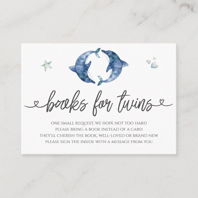 Sea Life Twins Baby Showbücher für Baby Begleitkarte (Vorderseite)