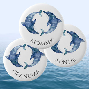 Sea Life Twins Baby Shower Button Mutti