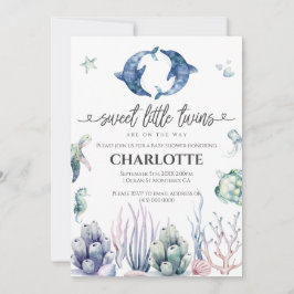 Sea Life Twins Kinderdusche Einladung