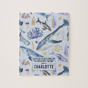 Sea Life Whales Christlich Bible Verse Namensgesch Puzzle