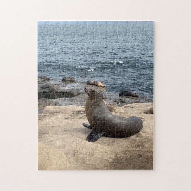 Sea Lion Enjoying Life Fotogray Puzzle (Vertikal)