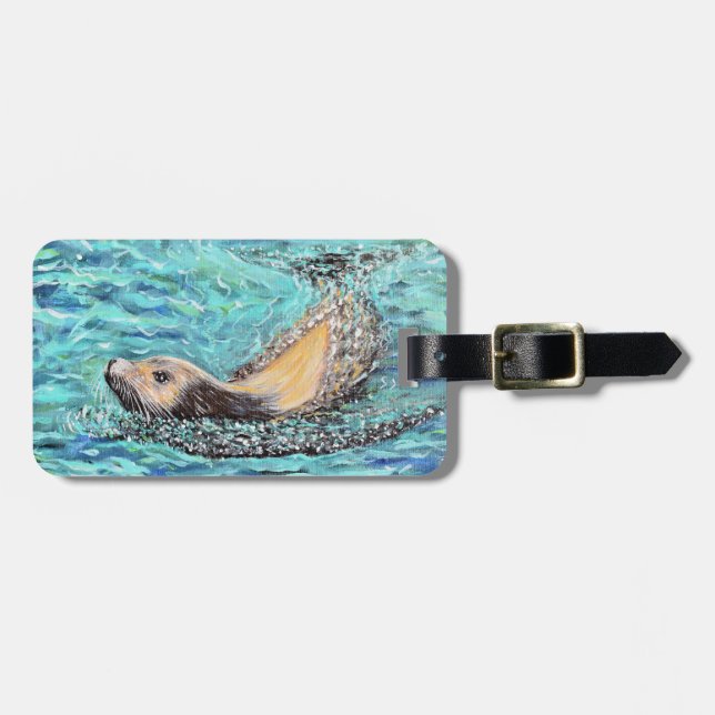 Sea Lion Gemälde Gepäckanhänger (Vorderseite horizontal)