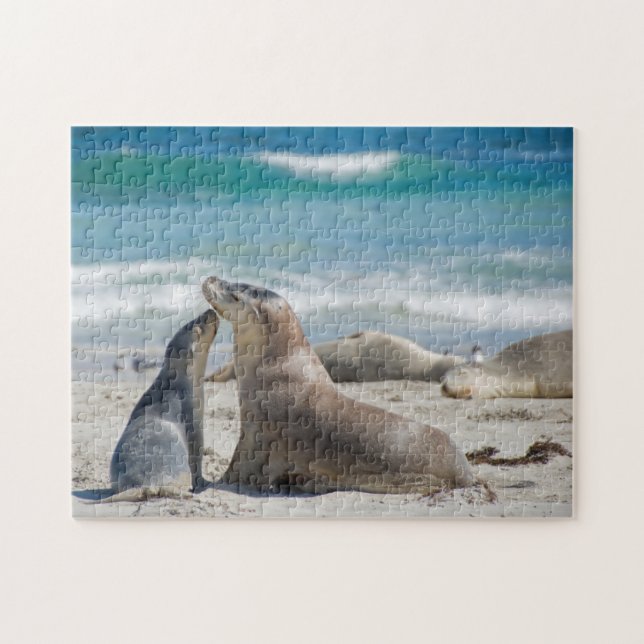 Sea lion Sealion niedliches Baby-Jungtier, Kinder  Puzzle (Horizontal)