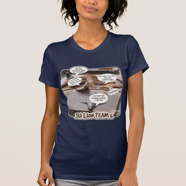 Sea Lion Team 6 Funny Ocean Life Slogan T-Shirt (Vorderseite)