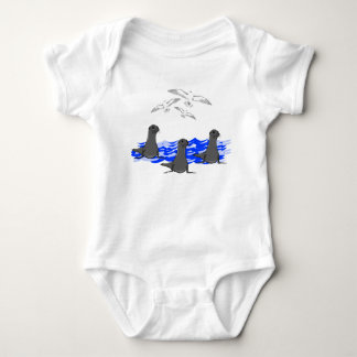 Sea Lions Ocean & Seagulls Baby Bodysuit Strampler