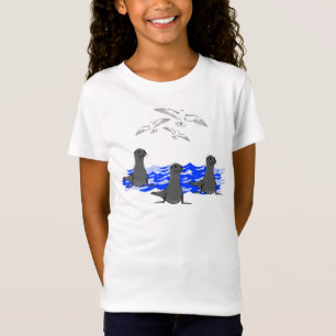 Sea Lions Ocean & Seagulls Girls T-Shirt