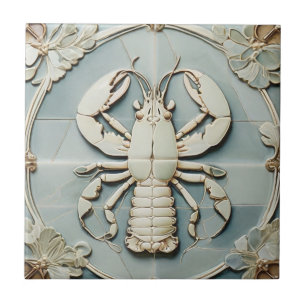 Sea Lobster Art Nouveau Imitats Relief Mini Ocean Fliese
