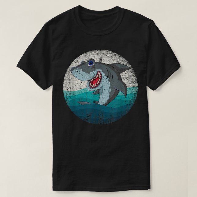 Sea Monster Aquarist ein Geschenk an Retro-Hai T-Shirt (Design vorne)