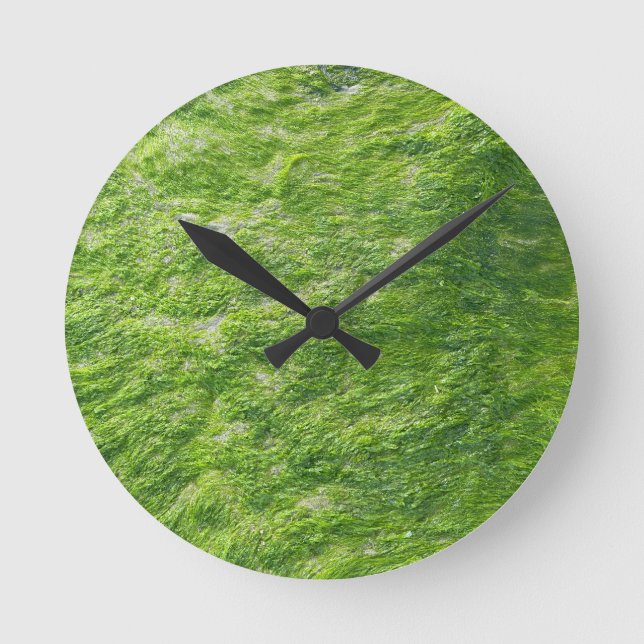 Sea Moss Green Nature Grass Beach Nautical Runde Wanduhr (Vorderseite)