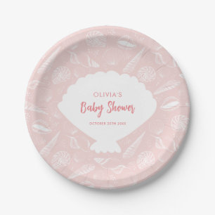 Sea Muschel Beach Pink Girls Ocean Baby Dusche Pappteller