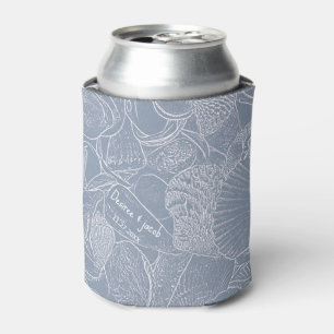 Sea Muschel Dusty Blue Coasty Beac Napkins Dosenkühler