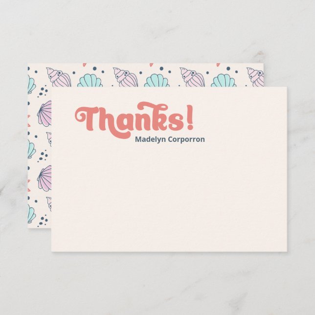 Sea Muschel Geburtstag Danke Karte (Vorne/Hinten)