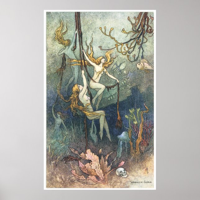 Sea Nymphs drucken von Warwick Goble Poster (Vorne)