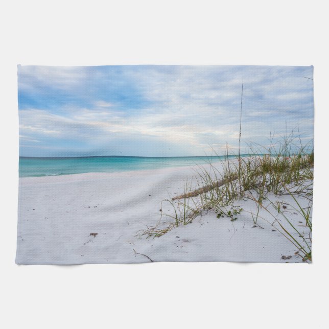 Sea Oats & White Sand Beach Morning Kitchen Towel Geschirrtuch (Horizontal)