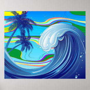 Sea Ocean big Wave Water  Poster